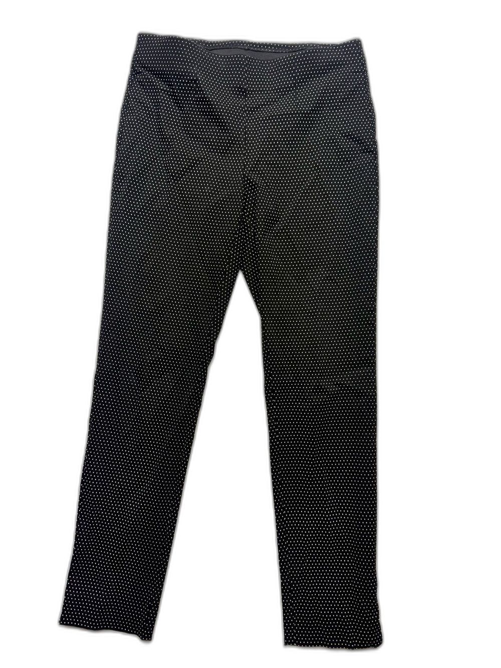 Chico's Black Pants with White Microdot Print